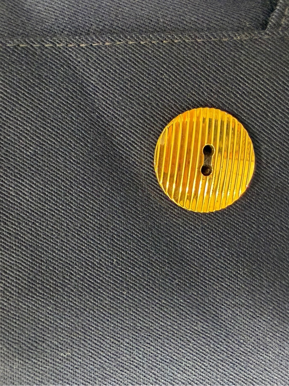 Vintage Deadstock Mr. Jax Navy Virgin Wool Pencil Midi Skirt Gold Button 14 NWT - Picture 4 of 11